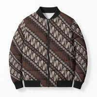 Yogyakarta Parang Batik Motifs Bomber Puffer Jacket Indonesian Traditional Pattern