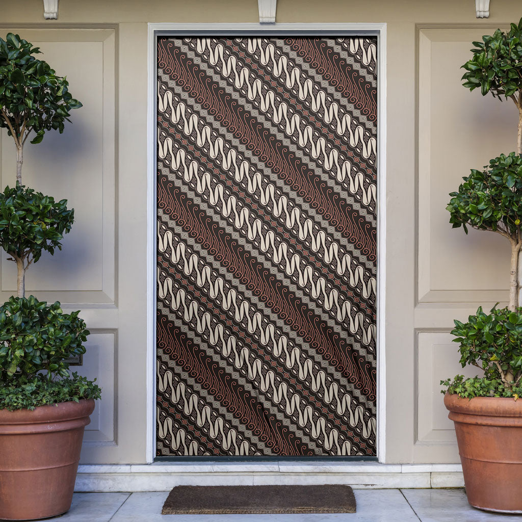 Yogyakarta Parang Batik Motifs Door Cover Indonesian Traditional Pattern