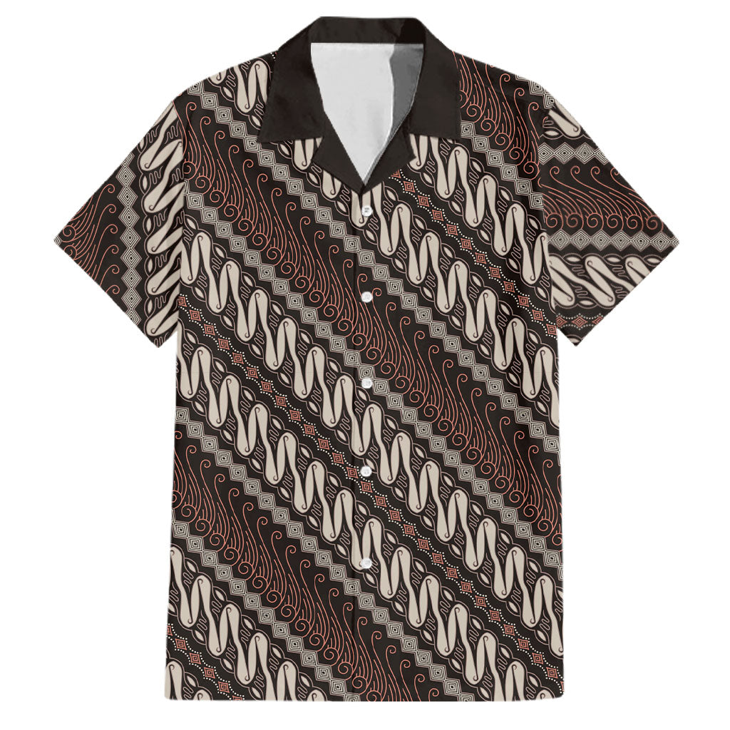 Yogyakarta Parang Batik Motifs Family Matching Long Sleeve Bodycon Dress and Hawaiian Shirt Indonesian Traditional Pattern