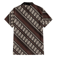 Yogyakarta Parang Batik Motifs Family Matching Short Sleeve Bodycon Dress and Hawaiian Shirt Indonesian Traditional Pattern