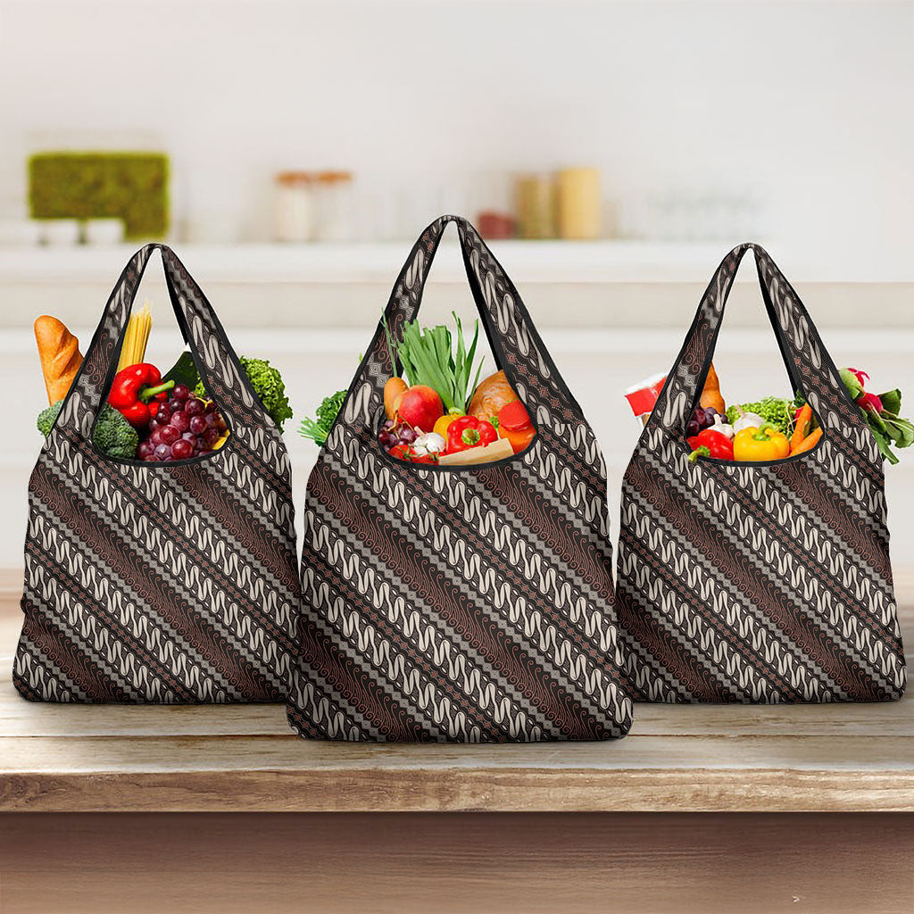 Yogyakarta Parang Batik Motifs Grocery Bag Indonesian Traditional Pattern