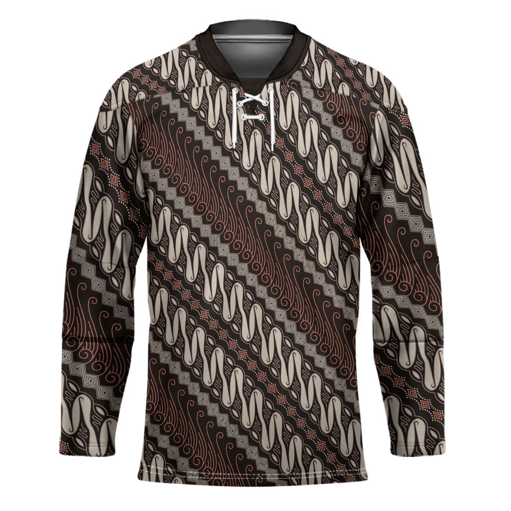 Yogyakarta Parang Batik Motifs Hockey Jersey Indonesian Traditional Pattern