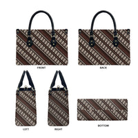 Yogyakarta Parang Batik Motifs Leather Bag Indonesian Traditional Pattern