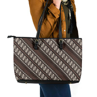Yogyakarta Parang Batik Motifs Leather Tote Bag Indonesian Traditional Pattern