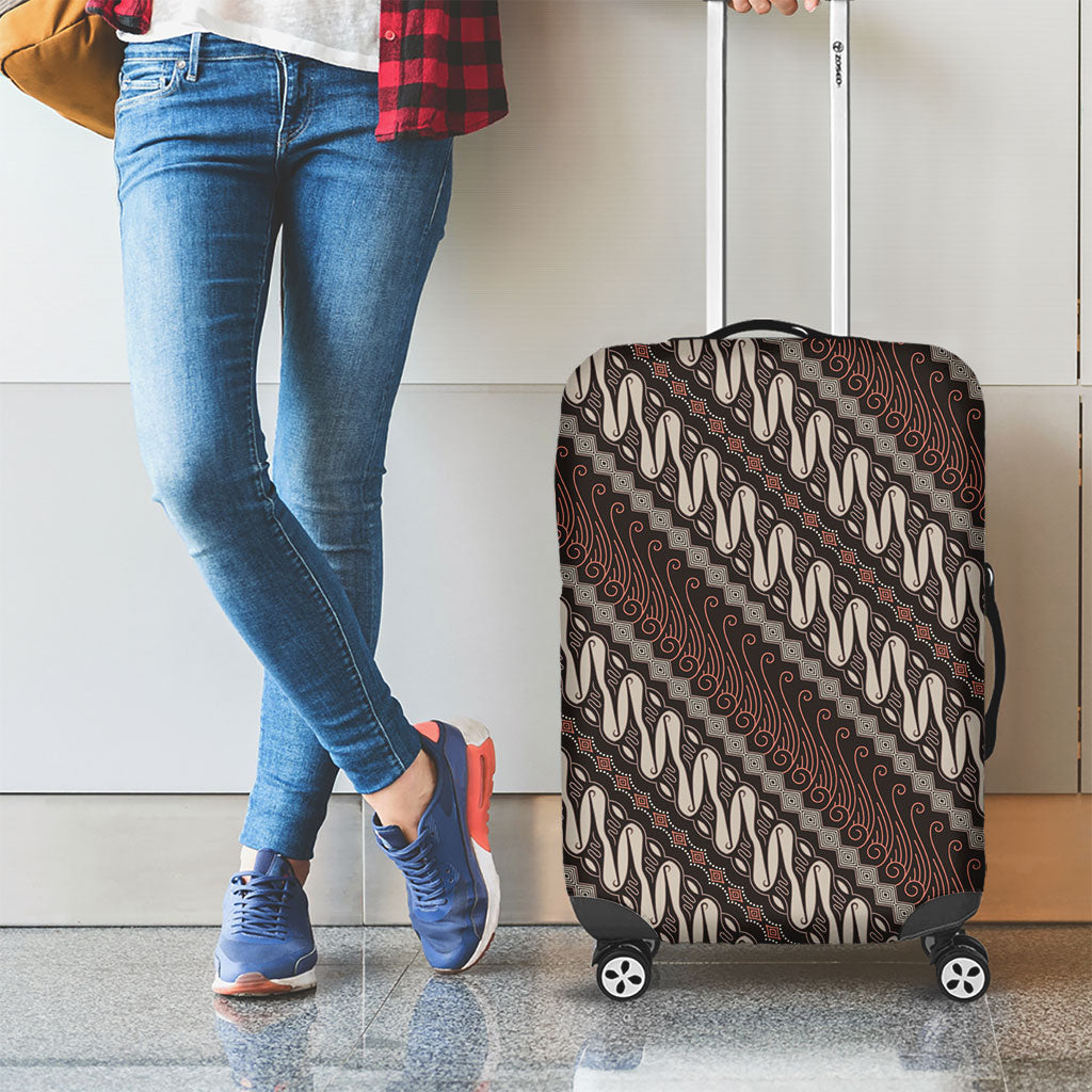 Yogyakarta Parang Batik Motifs Luggage Cover Indonesian Traditional Pattern