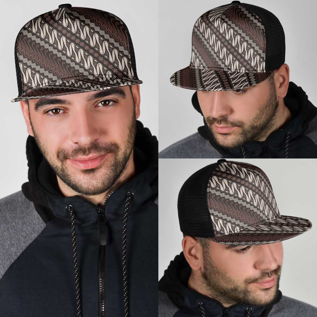 Yogyakarta Parang Batik Motifs Mesh Trucker Cap Indonesian Traditional Pattern