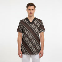 Yogyakarta Parang Batik Motifs Scrub Top Indonesian Traditional Pattern
