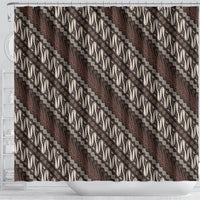 Yogyakarta Parang Batik Motifs Shower Curtain Indonesian Traditional Pattern