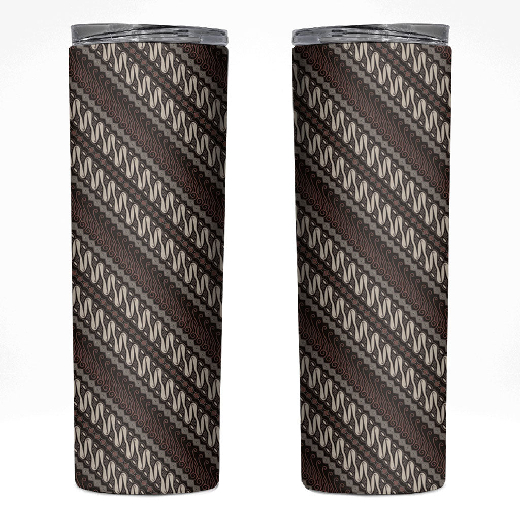 Yogyakarta Parang Batik Motifs Skinny Tumbler Indonesian Traditional Pattern