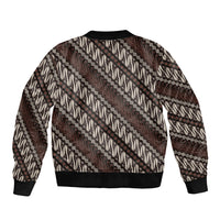 Yogyakarta Parang Batik Motifs Sleeve Zip Bomber Jacket Indonesian Traditional Pattern