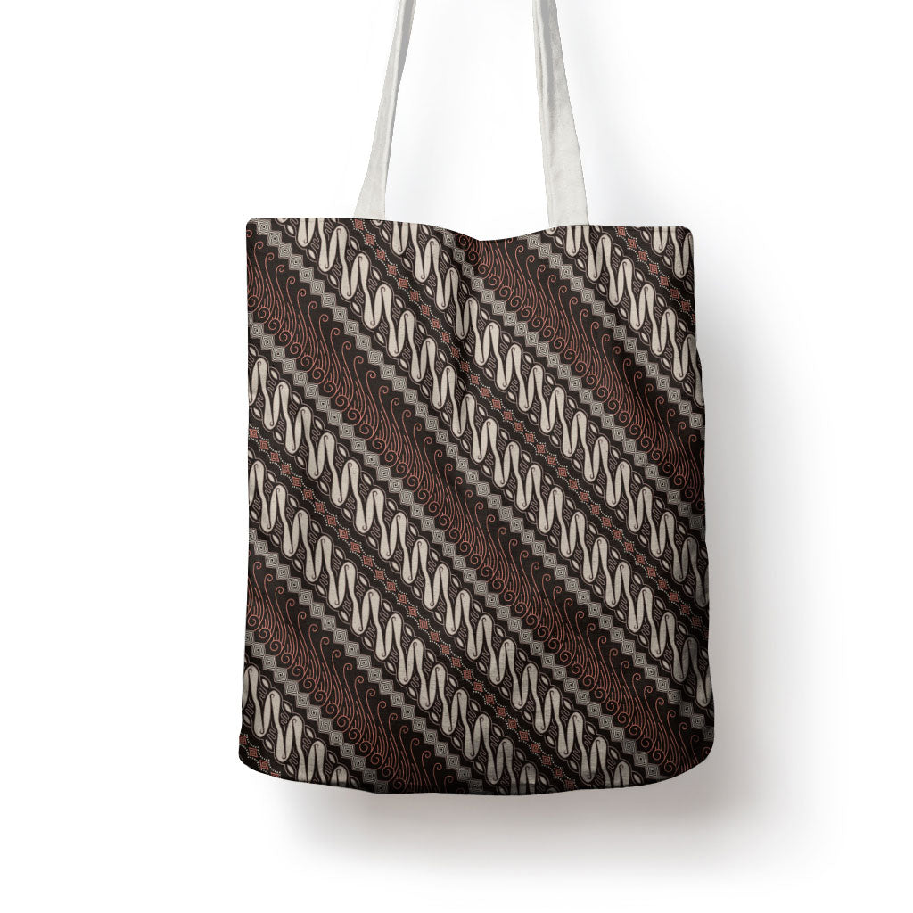 Yogyakarta Parang Batik Motifs Tote Bag Indonesian Traditional Pattern