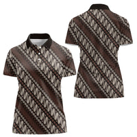 Yogyakarta Parang Batik Motifs Women Polo Shirt Indonesian Traditional Pattern