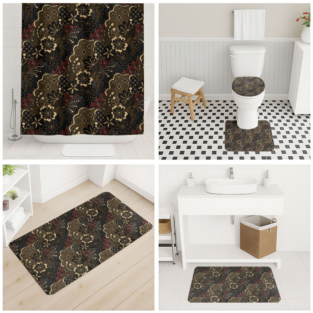 Batik Sekar Jagad Bathroom Set Indonesian Traditional Pattern