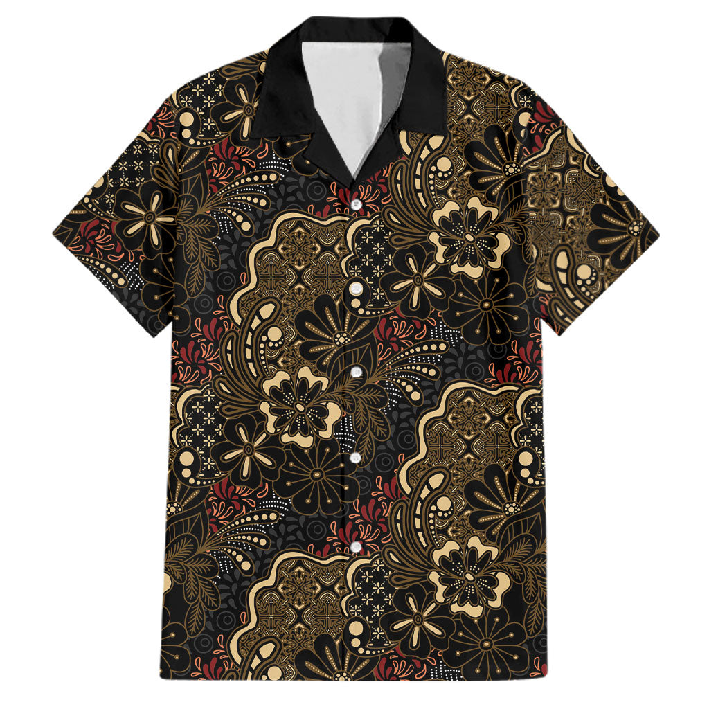 Batik Sekar Jagad Family Matching Long Sleeve Bodycon Dress and Hawaiian Shirt Indonesian Traditional Pattern