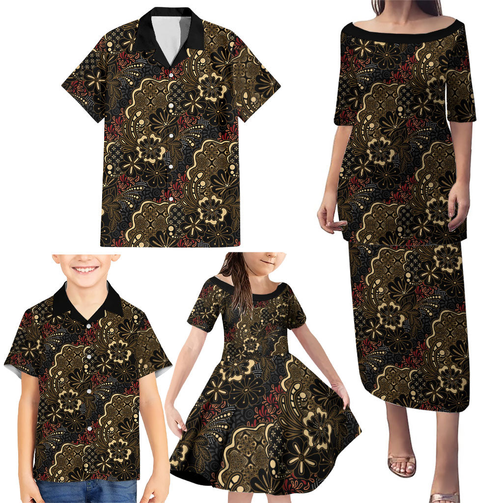 Batik Sekar Jagad Family Matching Puletasi and Hawaiian Shirt Indonesian Traditional Pattern LT01 - Polynesian Pride