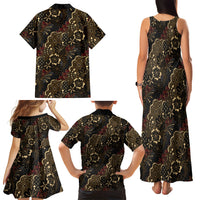 Batik Sekar Jagad Family Matching Tank Maxi Dress and Hawaiian Shirt Indonesian Traditional Pattern