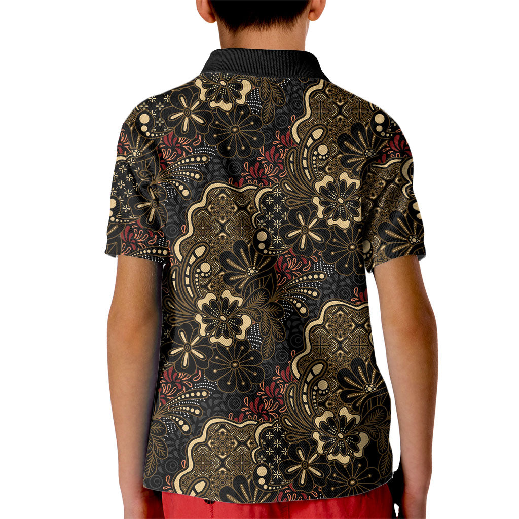 Batik Sekar Jagad Kid Polo Shirt Indonesian Traditional Pattern