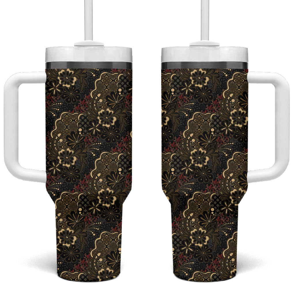 Batik Sekar Jagad Tumbler With Handle Indonesian Traditional Pattern