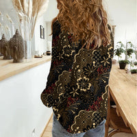 Batik Sekar Jagad Women Casual Shirt Indonesian Traditional Pattern