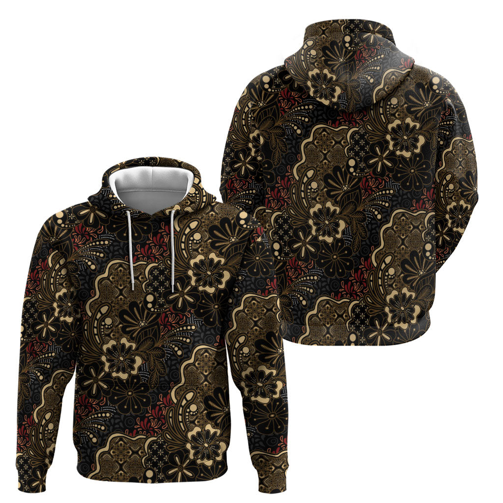 Batik Sekar Jagad Zip Hoodie Indonesian Traditional Pattern
