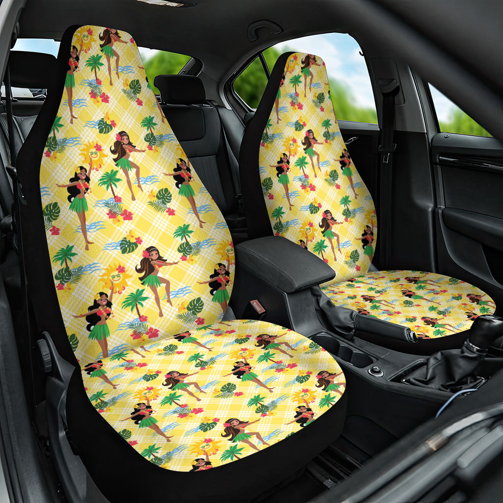 Hawaii Hula Girl Tropical Car Seat Cover Yellow Palaka