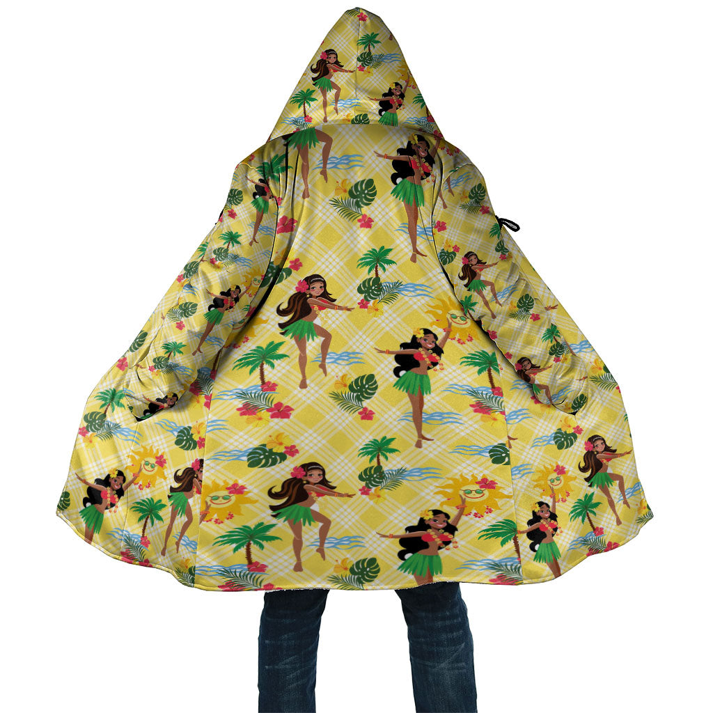 Hawaii Hula Girl Tropical Cloak Yellow Palaka LT01 Unisex Yellow - Polynesian Pride