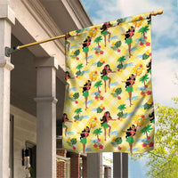 Hawaii Hula Girl Tropical Garden Flag Yellow Palaka