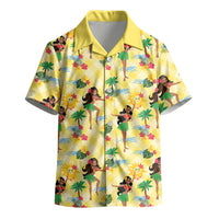 Hawaii Hula Girl Tropical Kid Hawaiian Shirt Yellow Palaka LT01 - Polynesian Pride