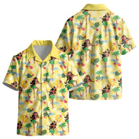 Hawaii Hula Girl Tropical Kid Hawaiian Shirt Yellow Palaka LT01 - Polynesian Pride