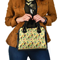 Hawaii Hula Girl Tropical Shoulder Handbag Yellow Palaka