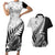 New Zealand Silver Fern Rugby Couples Matching Short Sleeve Bodycon Dress and Hawaiian Shirt Aotearoa Maori Black Version LT01 Black - Polynesian Pride