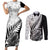 New Zealand Silver Fern Rugby Couples Matching Short Sleeve Bodycon Dress and Long Sleeve Button Shirts Aotearoa Maori Black Version LT01 Black - Polynesian Pride