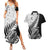 New Zealand Silver Fern Rugby Couples Matching Summer Maxi Dress and Hawaiian Shirt Aotearoa Maori Black Version LT01 Black - Polynesian Pride