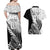 Custom New Zealand Silver Fern Rugby Couples Matching Off Shoulder Maxi Dress and Hawaiian Shirt Aotearoa Maori Black Version LT01 - Polynesian Pride