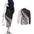 New Zealand Silver Fern Rugby Couples Matching Off The Shoulder Long Sleeve Dress and Long Sleeve Button Shirts Aotearoa Maori White Version LT01 - Polynesian Pride