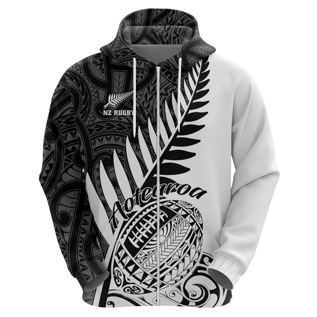 New Zealand Silver Fern Rugby Hoodie Aotearoa Maori White Version LT01 - Polynesian Pride
