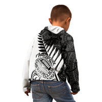 New Zealand Silver Fern Rugby Kid Hoodie Aotearoa Maori White Version LT01 - Polynesian Pride