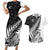 Custom New Zealand Silver Fern Rugby Couples Matching Short Sleeve Bodycon Dress and Hawaiian Shirt Aotearoa Maori White Version LT01 White - Polynesian Pride