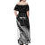 Custom New Zealand Silver Fern Rugby Off Shoulder Maxi Dress Aotearoa Maori White Version LT01 - Polynesian Pride