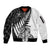 Custom New Zealand Silver Fern Rugby Sleeve Zip Bomber Jacket Aotearoa Maori White Version LT01 Unisex White - Polynesian Pride