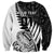 Custom New Zealand Silver Fern Rugby Sweatshirt Aotearoa Maori White Version LT01 - Polynesian Pride