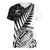 Custom New Zealand Silver Fern Rugby Women V Neck T Shirt Aotearoa Maori White Version LT01 Female White - Polynesian Pride