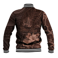 Bula Fiji Masi Baseball Jacket Fijian Tapa Vintage Dark Brown Version LT01 - Polynesian Pride
