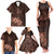 Bula Fiji Masi Family Matching Tank Maxi Dress and Hawaiian Shirt Fijian Tapa Vintage Dark Brown Version LT01 - Polynesian Pride