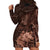 Bula Fiji Masi Hoodie Dress Fijian Tapa Vintage Dark Brown Version LT01 - Polynesian Pride