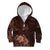 Bula Fiji Masi Kid Hoodie Fijian Tapa Vintage Dark Brown Version LT01 Zip Hoodie Brown - Polynesian Pride