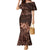 Bula Fiji Masi Mermaid Dress Fijian Tapa Vintage Dark Brown Version LT01 Women Brown - Polynesian Pride