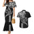 Hawaii Valentine Couples Matching Mermaid Dress and Hawaiian Shirt Kakau Polynesian Heart LT01 Black - Polynesian Pride