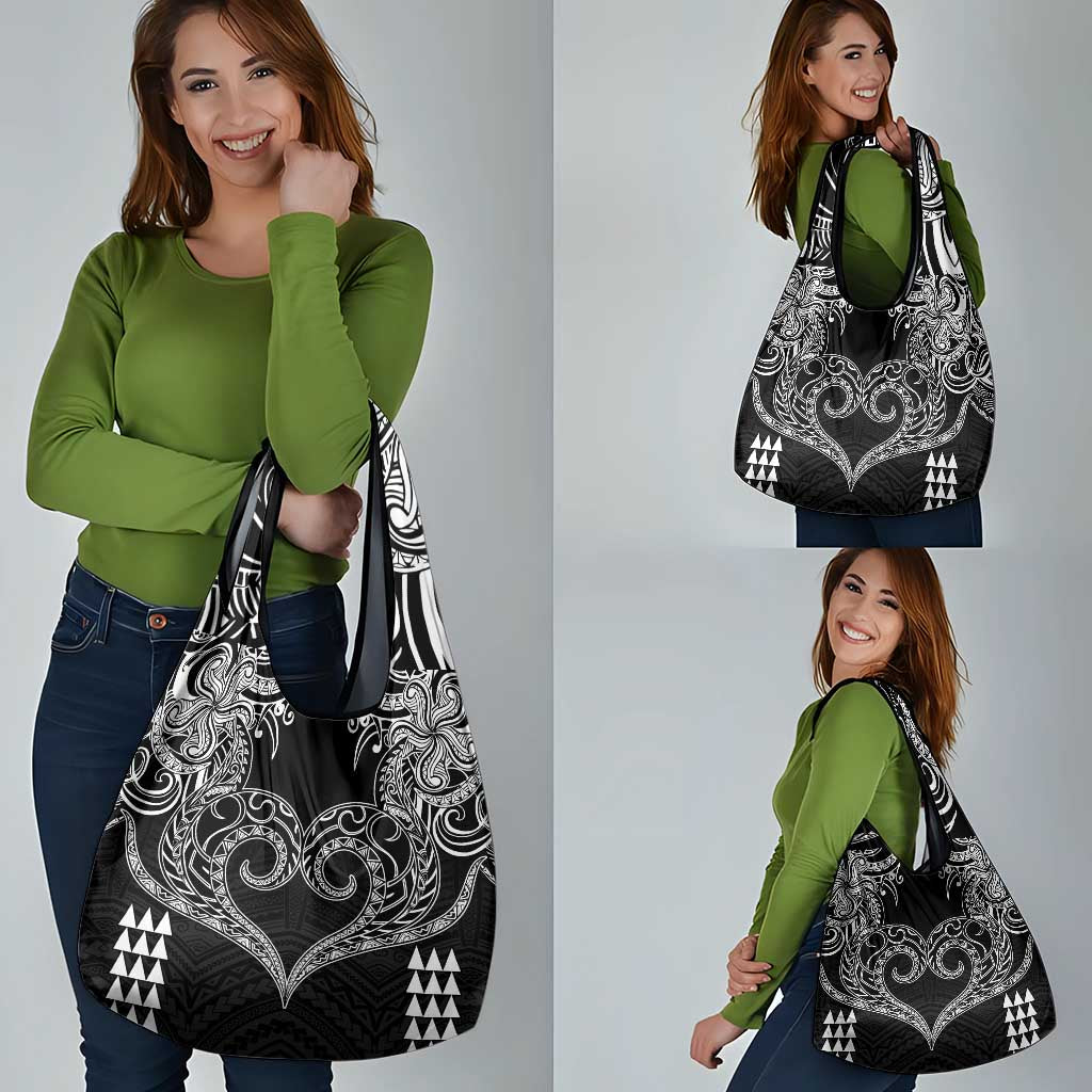 Hawaii Valentine Grocery Bag Kakau Polynesian Heart