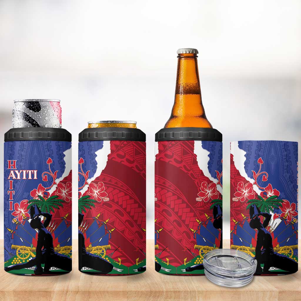 Personalised Haiti Le Marron Inconnu 4 in 1 Can Cooler Tumbler Dashiki Mix Polynesian Pattern LT01 - Polynesian Pride